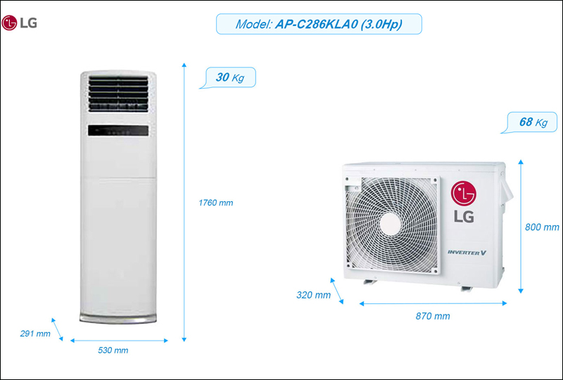 máy lạnh tủ đứng LG 3Hp AP- C286KLA0