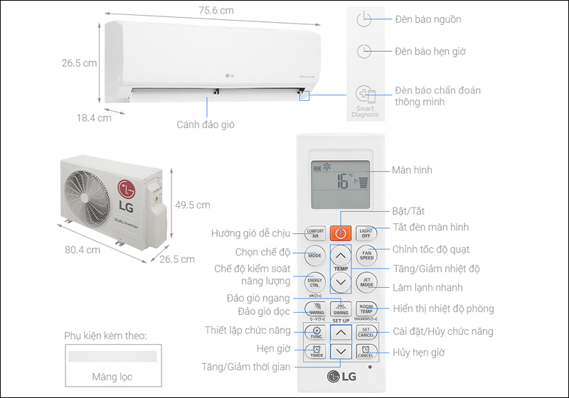 máy lạnh LG V10WIN 1 Hp Inverter model 2023