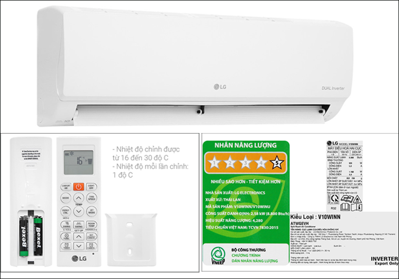 máy lạnh LG V10WIN 1 Hp Inverter model 2023