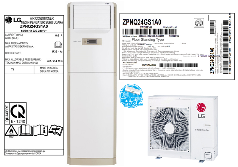 Máy lạnh tủ đứng LG ZPNQ24GS1A0 
