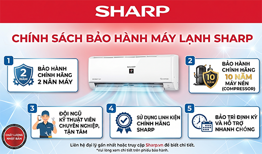 chinh sach bao hanh may lanh sharp
